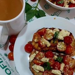 A picture of Tomato feta bruschetta.