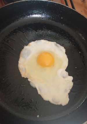A picture of Sunny side up egg # theme challenge.