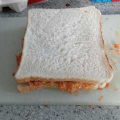 A picture of Carrot and chicken sandwich.