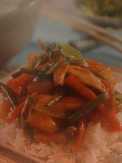 A picture of Sweet & Sour Chicken + Veggies.