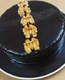 Brownie cake with chocolate syrup