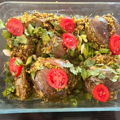 A picture of Nutty Herb Stuffed Baingan (Bharwa Baingan).