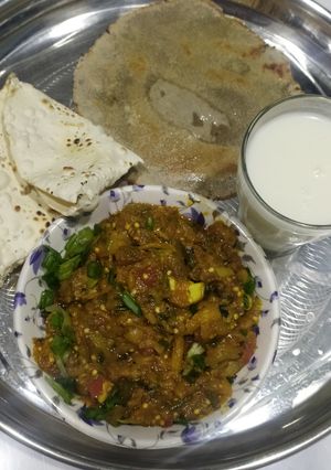 A picture of Ringna no olo(kathiyawadi dhaba style).
