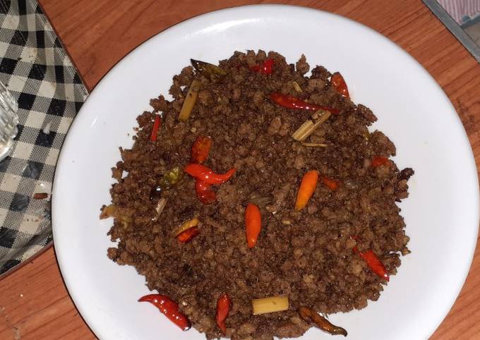 Cara Memasak Serundeng daging mafrum Irit Anti Gagal