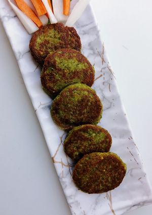 A picture of Green Moong sprouts and Paneer tikki.