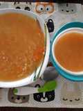 Sopa de fideos y calabaza