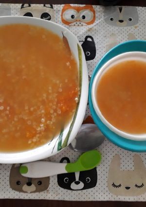 Una foto de Sopa de fideos y calabaza