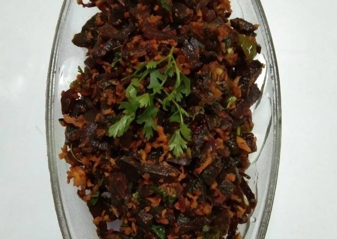 Steps to Make Homemade Beetroot poriyal(Kerala special)