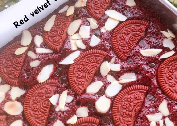 Olahan Red velvet fudgy brownies [ No mixer, easy ] | Cara Mengolah Red velvet fudgy brownies [ No mixer, easy ] Yang Menggugah Selera