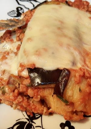 Una foto de Lasaña de berenjenas versión Vegana y Vegetariana
