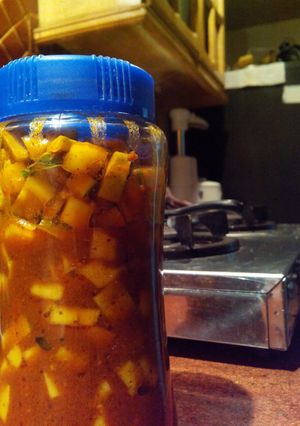 A picture of Instant mango pickle.