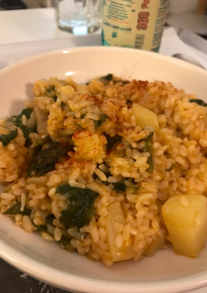 Una foto de Arroz meloso con acelgas