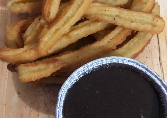 Resep •CHURROS• [w/ chocolate Sauce] Anti Gagal