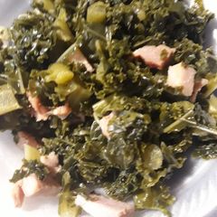 Kale with Canadian Bacon A picture of Kale with Canadian Bacon.