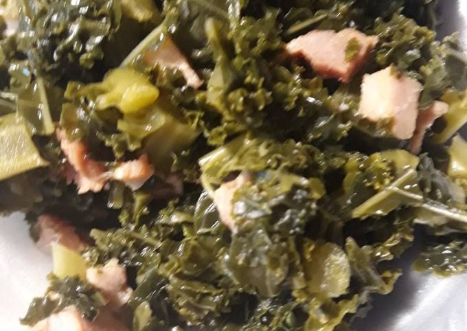 Kale with Canadian Bacon