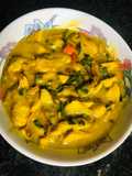 Shutki diye taro (dried fish with a root vegetable)
