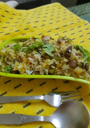 A picture of Mushroom Fried Rice.