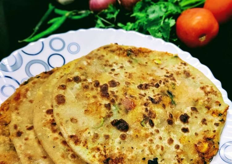 Onion tomato paratha