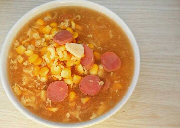 Sup jagung sosis telur orak arik