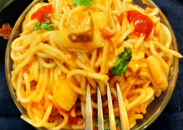 Steps to Prepare Quick Tikka style noodles