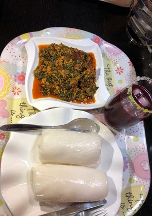 A picture of Towon shinkafa miyar egusi.