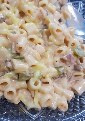 صورة لوصفة معكرونه البينك صوص 💕