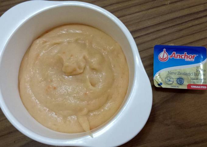 Mpasi 6 bulan salmon kentang wortel