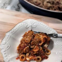 A picture of Oven Baked Anelletti - take the pasta and leave the gun.