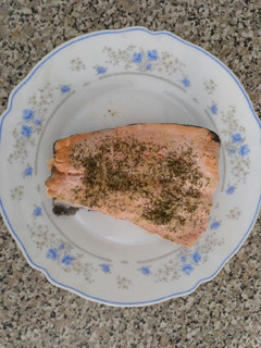Una foto de Salmón al microondas