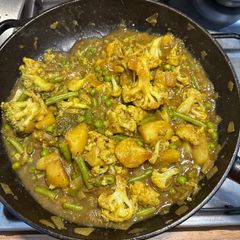A picture of Potato, Cauliflower, Broccoli and Pea Curry.