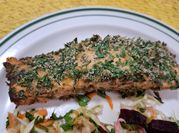 Una foto de filete de salmon
