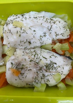 Una foto de Merluza en papillote