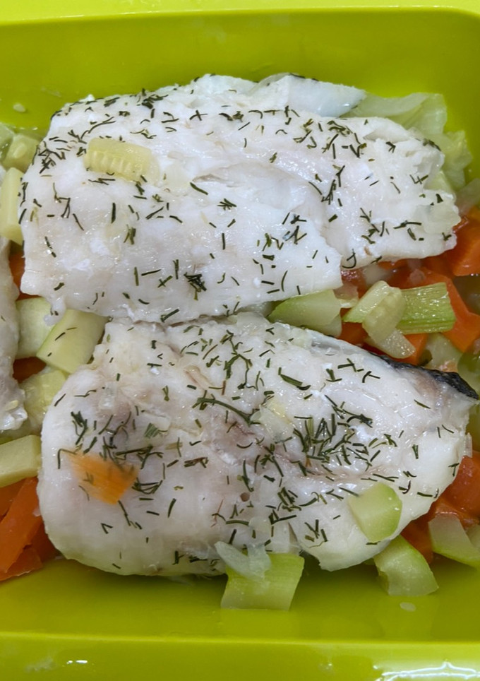 Una foto de Merluza en papillote