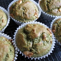 A picture of Matcha & White Chocolate Muffins.