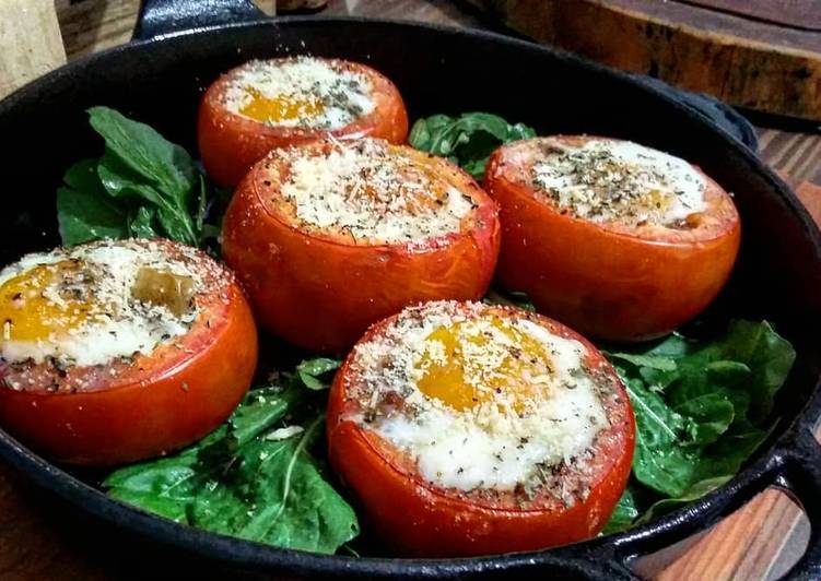 Easiest Way to Make Favorite Tomates Assados, Recheados com Farofa, Carne Moída e Ovo com Parmesão