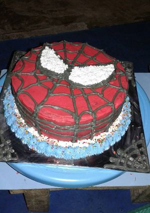 Foto resep Tar Bronise motif spaiderman