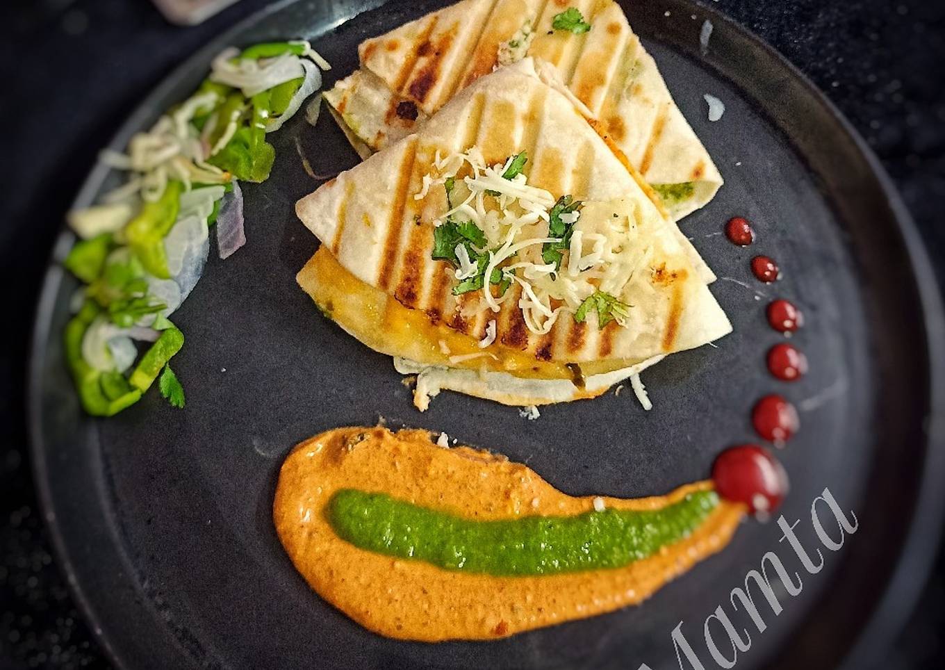 Tandoori paneer tikka grilled tortilla wrap