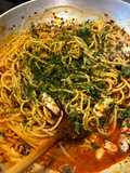 One-Pan Spaghetti with Mixed Seafood and 'Nduja