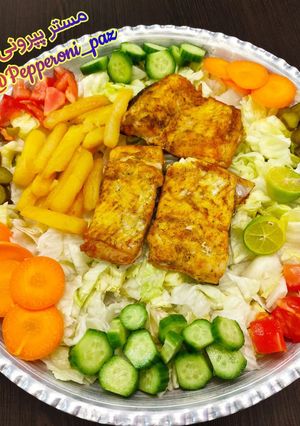 عکسی از دستور ماهی تنوری با سالاد