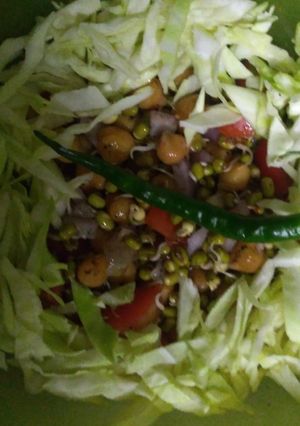 A picture of White Chana And Sprout salad.