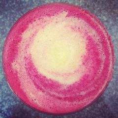 A picture of 'Out of this world' beetroot & orange smoothie.