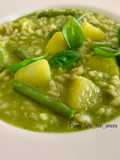 Risotto Green, pesto di basilico, fagiolini e patate