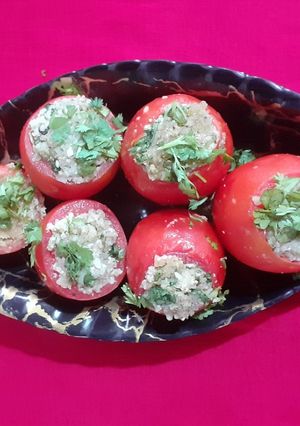 A picture of Stuffed tomatoes.