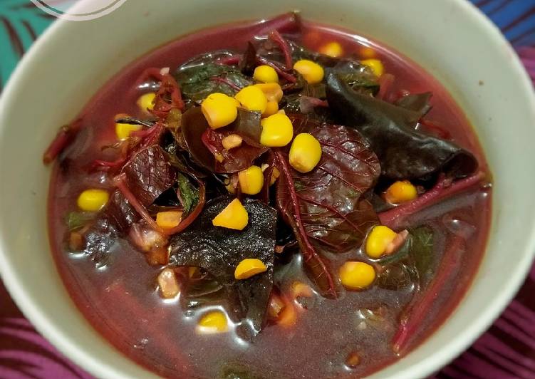 Resep 17. Sayur Bayam Merah [feat Jagung &amp; Jamur] ✨ yang mudah