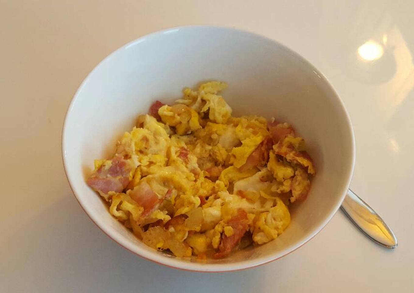 bacon, eggs and peppers