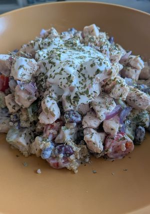 A picture of Chicken, Quinoa Salad with Greek Yogurt.