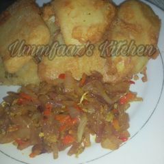 A picture of Golden yam n onion sauce.