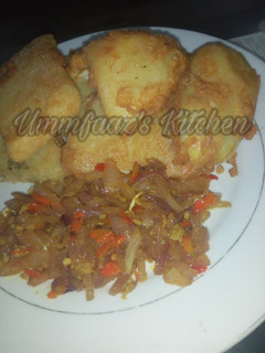 A picture of Golden yam n onion sauce.