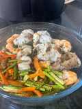 Rape con verduras en AirFryer