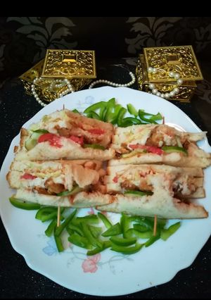 A picture of Fajita shashlik sandwich.